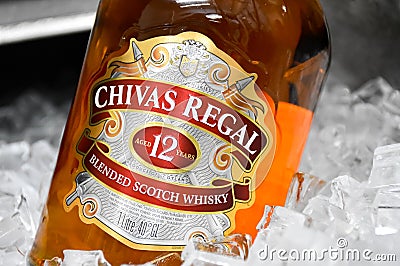 Bottle of Chivas Regal 12 Editorial Stock Photo